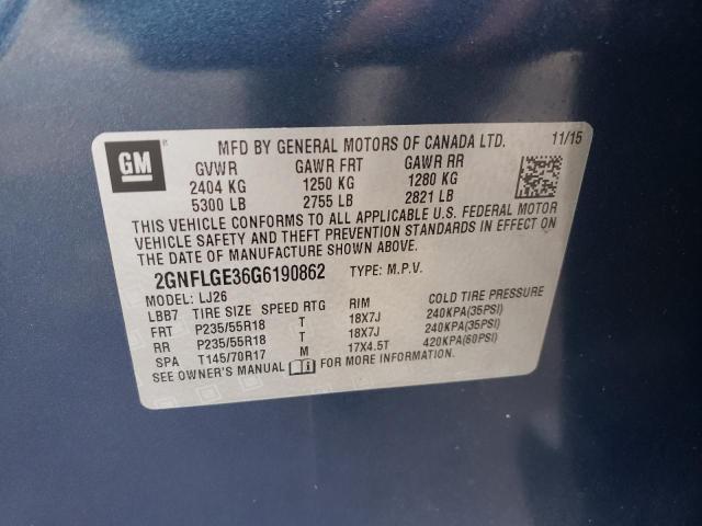 Photo 10 from auction – 2016 CHEVROLET EQUINOX LT with VIN 2GNFLGE36G6190862