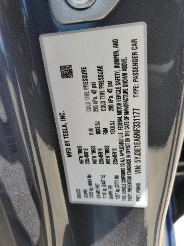 Photo 10 from auction – 2022 TESLA MODEL 3 with VIN 5YJ3E1EA6NF331177