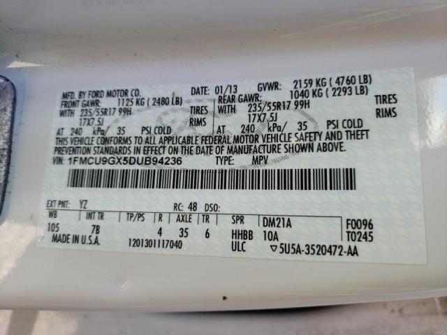 Photo 10 from auction – 2013 FORD ESCAPE SE with VIN 1FMCU9GX5DUB94236