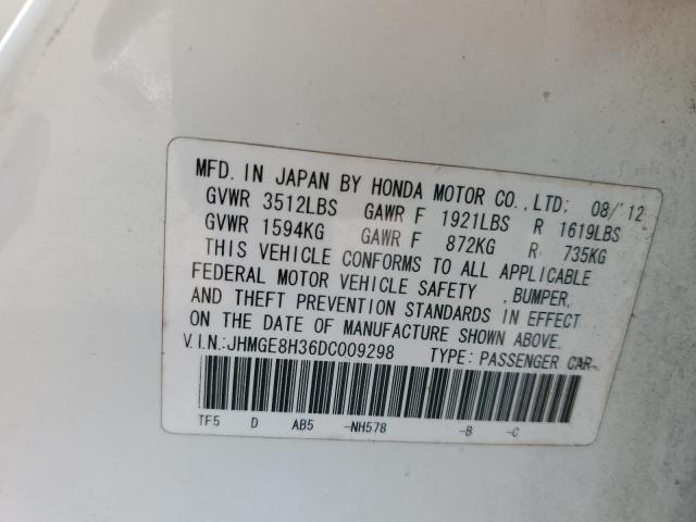 Photo 10 from auction – 2013 HONDA FIT with VIN JHMGE8H36DC009298