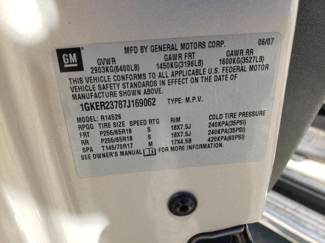 Photo 10 from auction – 2007 GMC ACADIA SLT with VIN 1GKER23787J169062