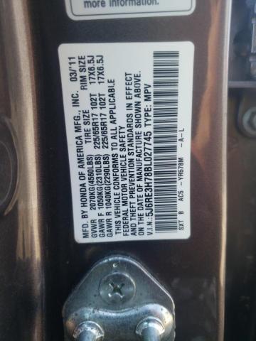 Photo 10 from auction – 2011 HONDA CR-V EXL with VIN 5J6RE3H78BL027745