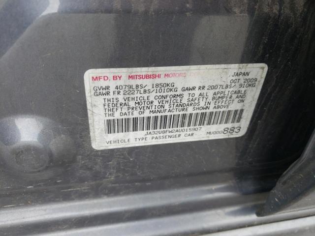 Photo 10 from auction – 2010 MITSUBISHI LANCER GTS with VIN JA32U8FW2AU015907