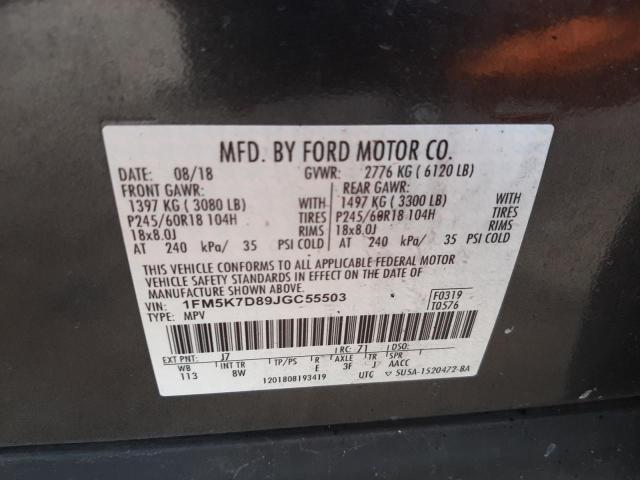Photo 10 from auction – 2018 FORD EXPLORER X with VIN 1FM5K7D89JGC55503