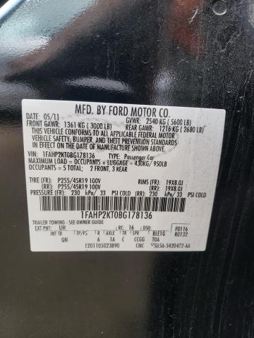 Photo 10 from auction – 2011 FORD TAURUS SHO with VIN 1FAHP2KT0BG178136