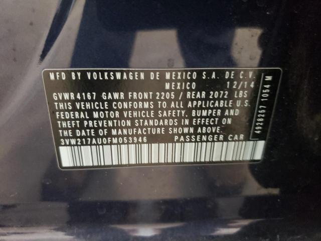 Photo 10 from auction – 2015 VOLKSWAGEN GOLF with VIN 3VW217AU0FM053946