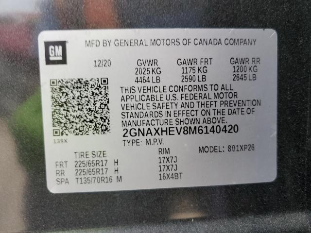 Photo 10 from auction – 2021 CHEVROLET EQUINOX LS with VIN 2GNAXHEV8M6140420