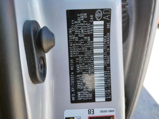 Photo 10 from auction – 2011 TOYOTA COROLLA BA with VIN 2T1BU4EE4BC753029