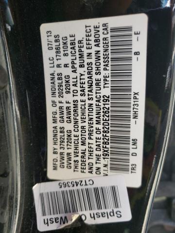 Photo 10 from auction – 2013 HONDA CIVIC EX with VIN 19XFB2F82DE262192