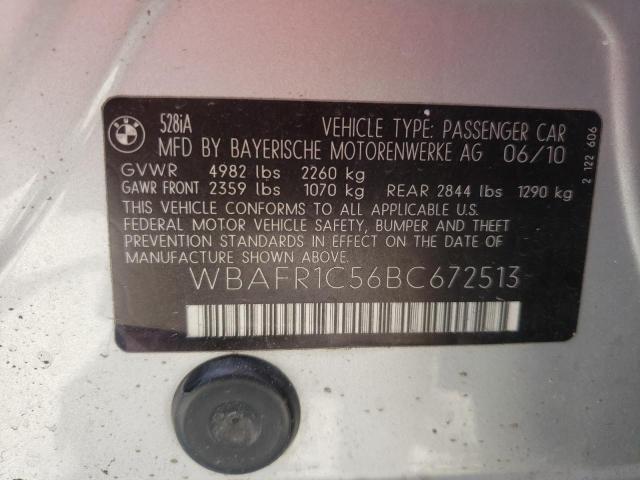 Photo 10 from auction – 2011 BMW 528 I with VIN WBAFR1C56BC672513