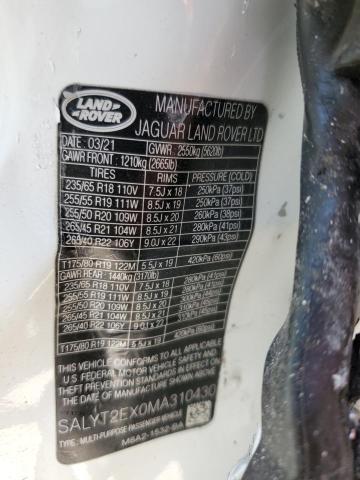 Photo 10 from auction – 2021 LAND ROVER RANGE ROVE with VIN SALYT2EX0MA310430