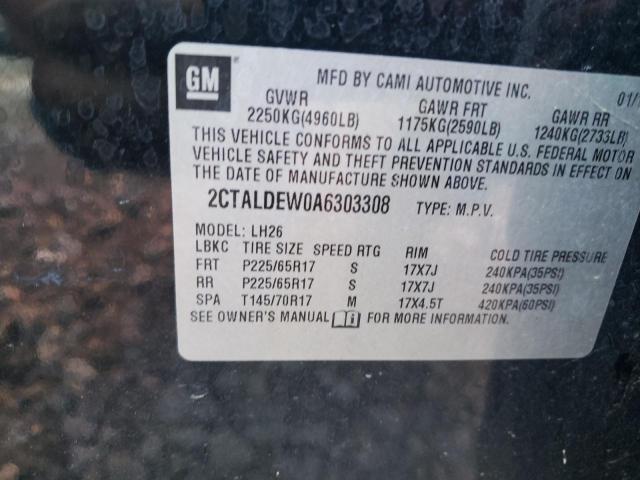 Photo 10 from auction – 2010 GMC TERRAIN SL with VIN 2CTALDEW0A6303308