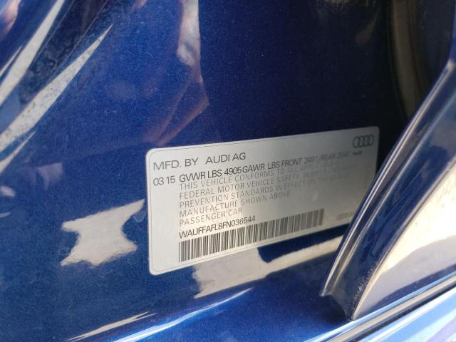 Photo 10 from auction – 2015 AUDI A4 PREMIUM with VIN WAUFFAFL8FN036544