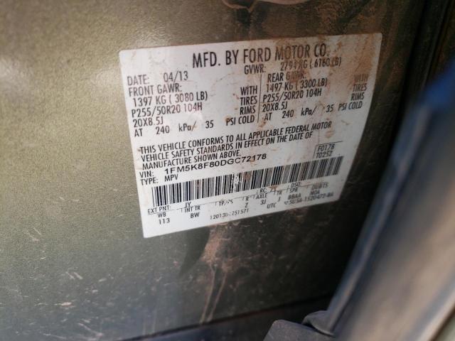 Photo 10 from auction – 2013 FORD EXPLORER L with VIN 1FM5K8F80DGC72178