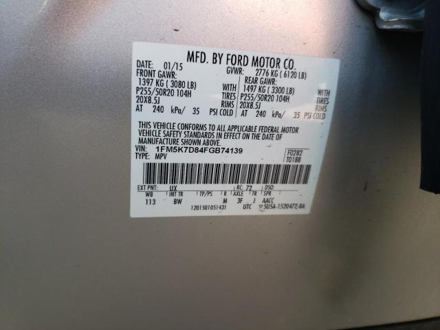 Photo 10 from auction – 2015 FORD EXPLORER X with VIN 1FM5K7D84FGB74139