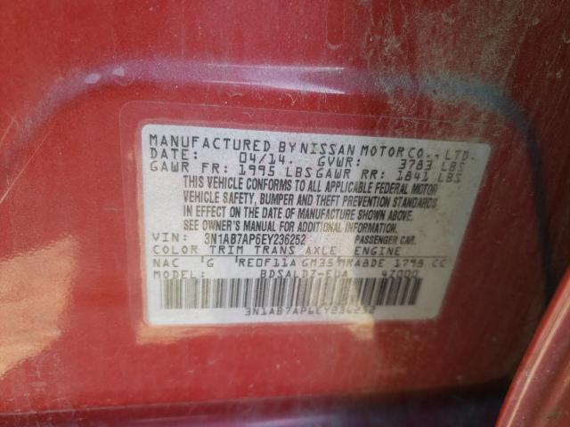 Photo 10 from auction – 2014 NISSAN SENTRA S with VIN 3N1AB7AP6EY236252