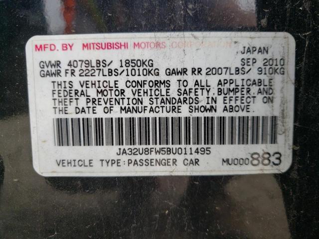 Photo 10 from auction – 2011 MITSUBISHI LANCER GTS with VIN JA32U8FW5BU011495