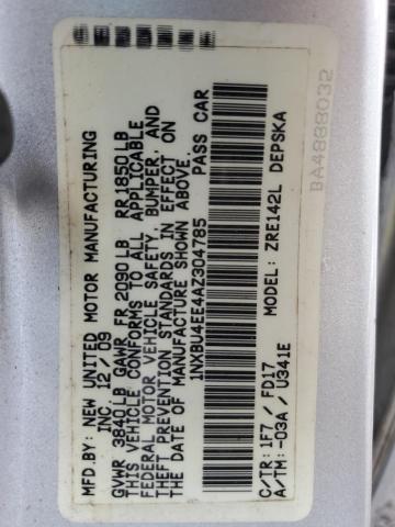 Photo 10 from auction – 2010 TOYOTA COROLLA BA with VIN 1NXBU4EE4AZ304785
