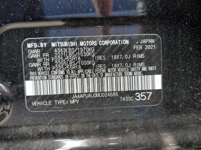 Photo 10 from auction – 2021 MITSUBISHI OUTLANDER with VIN JA4APUAU0MU024686