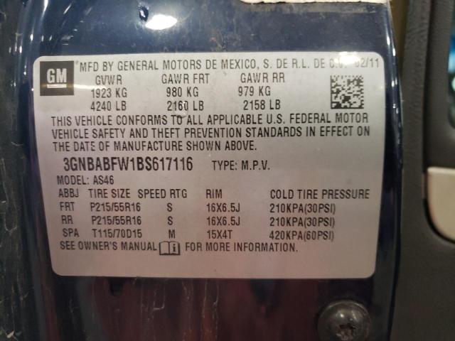 Photo 10 from auction – 2011 CHEVROLET HHR LT with VIN 3GNBABFW1BS617116