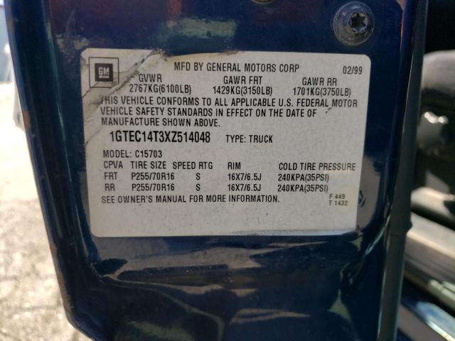 Photo 10 from auction – 1999 GMC NEW SIERRA with VIN 1GTEC14T3XZ514048