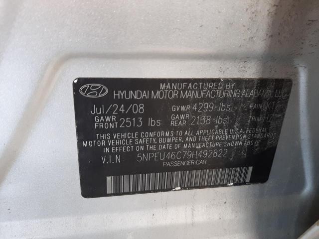 Photo 10 from auction – 2009 HYUNDAI SONATA SE with VIN 5NPEU46C79H492822
