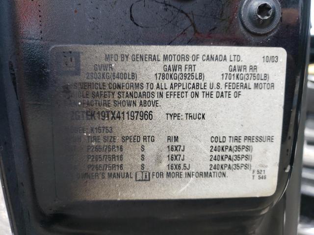 Photo 10 from auction – 2004 GMC NEW SIERRA with VIN 2GTEK19TX41197966