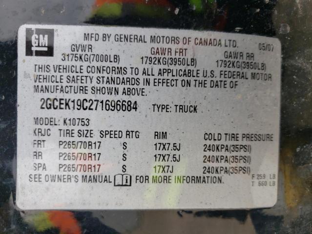 Photo 10 from auction – 2007 CHEVROLET SILVERADO with VIN 2GCEK19C271696684