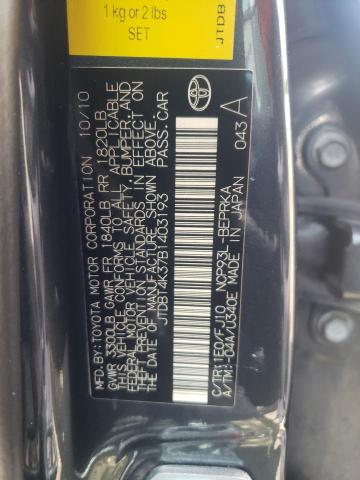 Photo 10 from auction – 2011 TOYOTA YARIS with VIN JTDBT4K37B1403193