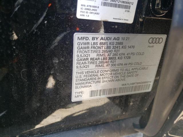 Photo 10 from auction – 2022 AUDI Q7 PREMIUM with VIN WA1LXBF79ND005314