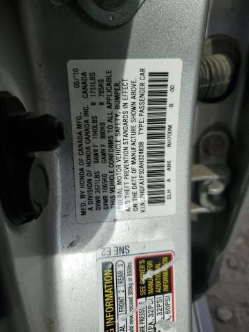 Photo 10 from auction – 2010 HONDA CIVIC LX with VIN 2HGFA1F50AH324838