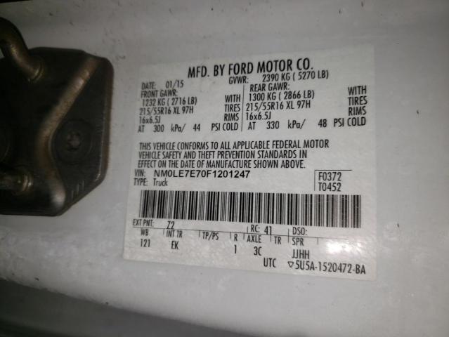 Photo 10 from auction – 2015 FORD TRANSIT CO with VIN NM0LE7E70F1201247