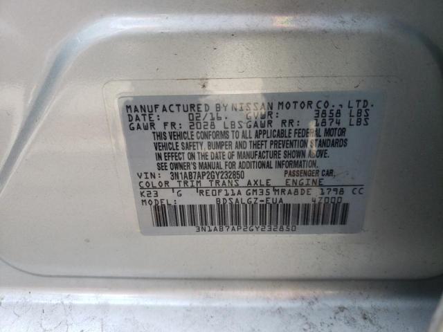Photo 10 from auction – 2016 NISSAN SENTRA S with VIN 3N1AB7AP2GY232850