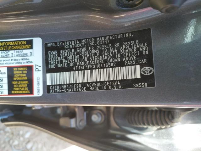 Photo 10 from auction – 2017 TOYOTA CAMRY LE with VIN 4T1BF1FK3HU416582