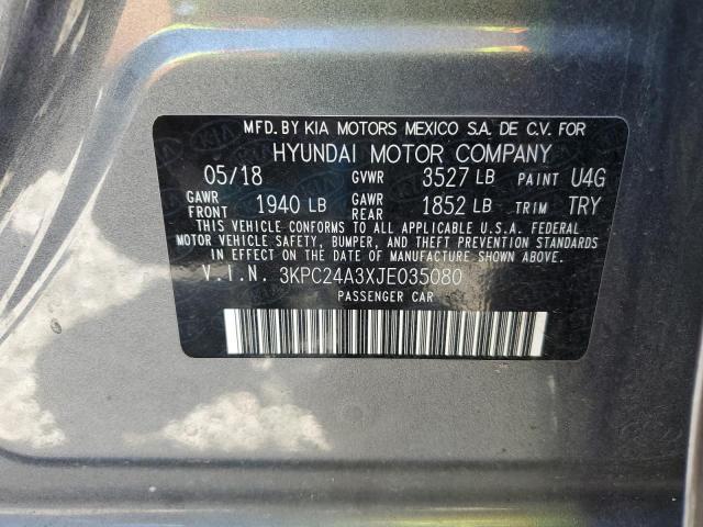 Photo 10 from auction – 2018 HYUNDAI ACCENT SE with VIN 3KPC24A3XJE035080