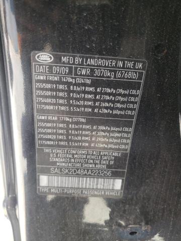 Photo 10 from auction – 2010 LAND ROVER RANGE ROVE with VIN SALSK2D48AA223256