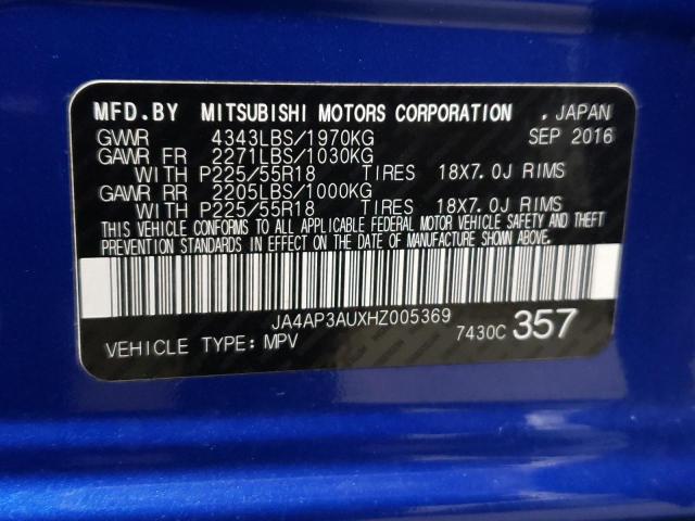 Photo 10 from auction – 2017 MITSUBISHI OUTLANDER with VIN JA4AP3AUXHZ005369