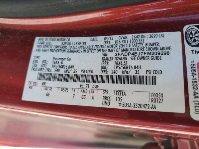 Photo 10 from auction – 2015 FORD FIESTA SE with VIN 3FADP4EJ7FM209298