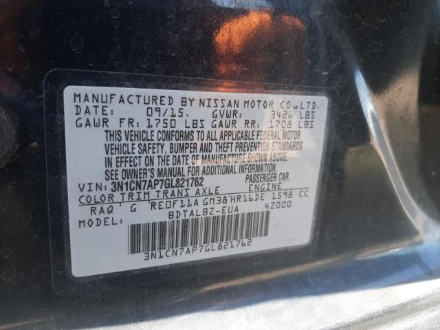 Photo 10 from auction – 2016 NISSAN VERSA S with VIN 3N1CN7AP7GL821762
