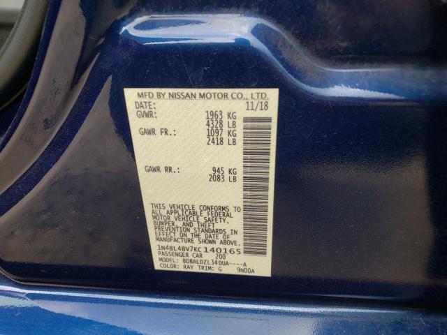 Photo 10 from auction – 2019 NISSAN ALTIMA S with VIN 1N4BL4BV7KC140165