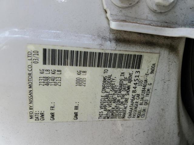 Photo 10 from auction – 2010 NISSAN MAXIMA S with VIN 1N4AA5AP6AC844513