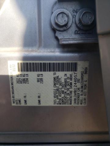 Photo 10 from auction – 2012 NISSAN ALTIMA SR with VIN 1N4BL2AP8CC244057