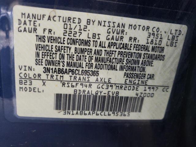 Photo 10 from auction – 2012 NISSAN SENTRA 2.0 with VIN 3N1AB6AP6CL695365