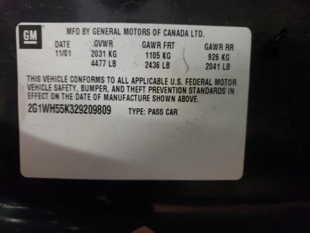 Photo 10 from auction – 2002 CHEVROLET IMPALA LS with VIN 2G1WH55K329209809