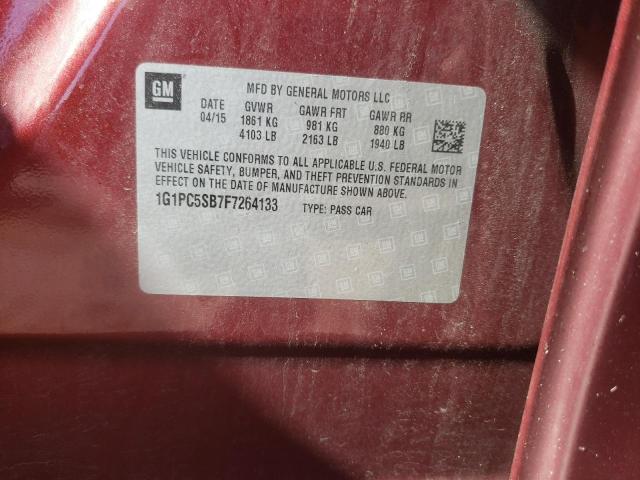Photo 10 from auction – 2015 CHEVROLET CRUZE LT with VIN 1G1PC5SB7F7264133