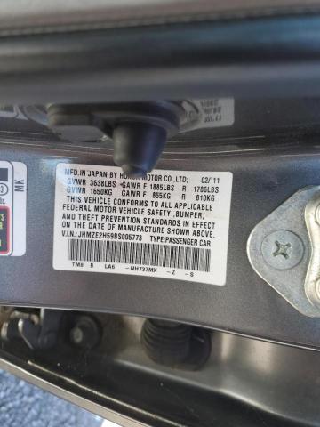 Photo 10 from auction – 2011 HONDA INSIGHT LX with VIN JHMZE2H59BS005773