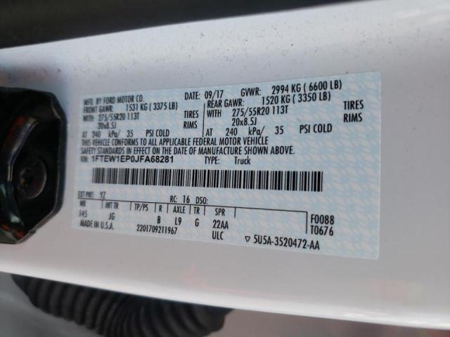 Photo 10 from auction – 2018 FORD F150 SUPER with VIN 1FTEW1EP0JFA68281