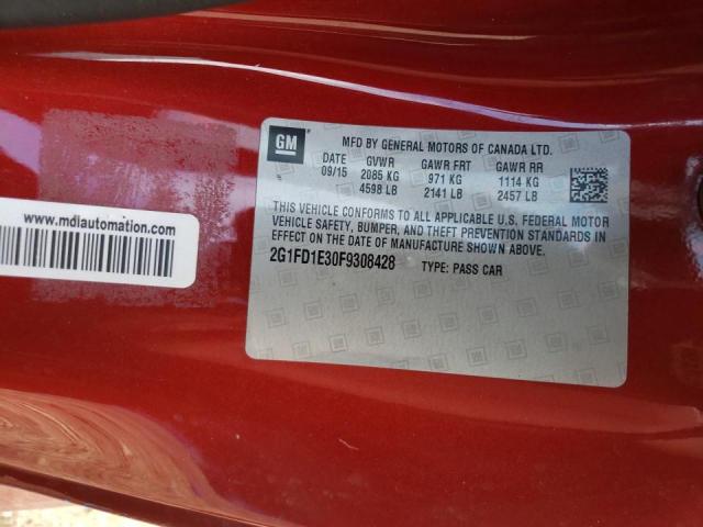 Photo 10 from auction – 2015 CHEVROLET CAMARO LT with VIN 2G1FD1E30F9308428
