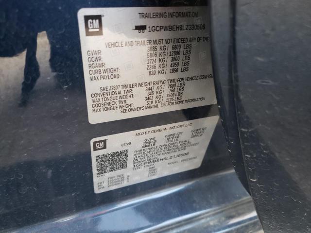 Photo 10 from auction – 2020 CHEVROLET SILVERADO with VIN 1GCPWBEH8LZ330508