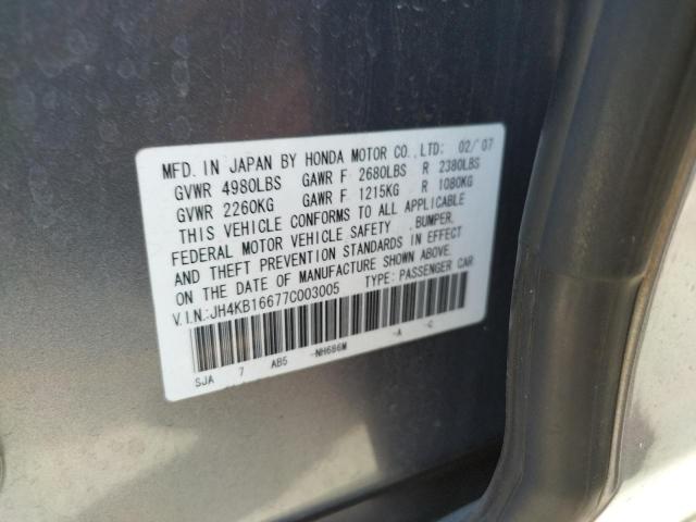 Photo 10 from auction – 2007 ACURA RL with VIN JH4KB16677C003005